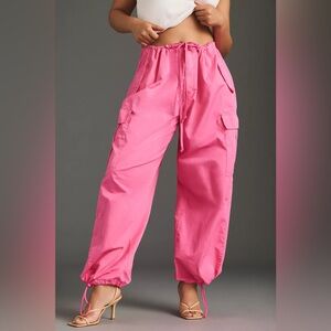 GOOD AMERICAN Parachute Cargo Pants - Malibu Pink